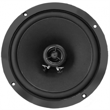 RetroSound 6.5 Inch Deluxe Stereo Speakers with Plain Black Grilles