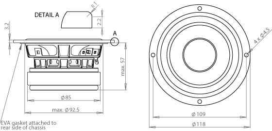 Loudspeaker Driver Dimensions and Measurements - all dimensions in mm (approx.)